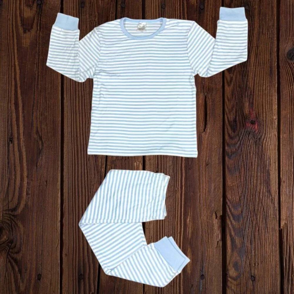 Kids Striped Pajama Set – Cotton Long Sleeve Top & Pants – Soft Comfortable - Picture 2 of 4